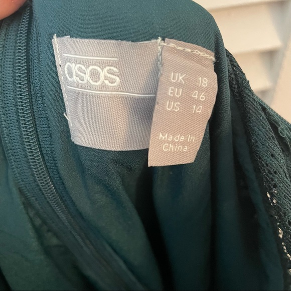 Forest Green Lace Long Sleeve Skater Dress by ASOS - Picture 7 of 7